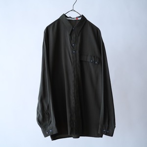 over silhouette dark olive color rayon shirt