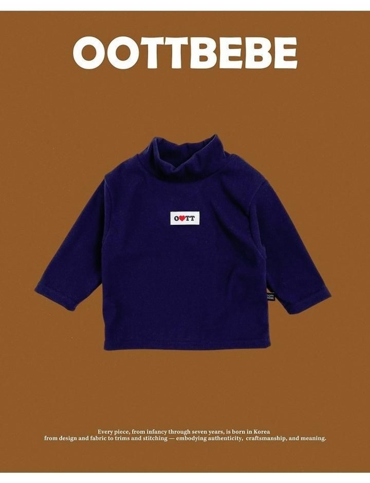 韓国子供服 / 26winter / oottbebe / ぷにぷにタートルネックT / ベビー&キッズ / 冬服 *XS~XL*
