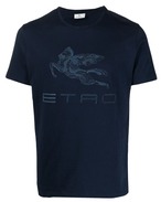 Etro　Pegaso　ロゴ Tシャツ　ネイビー