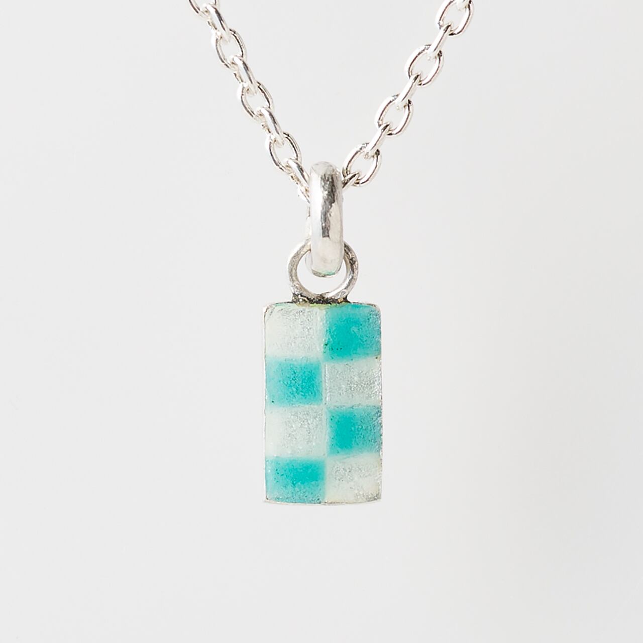 CHECK aqua & clear - necklace -