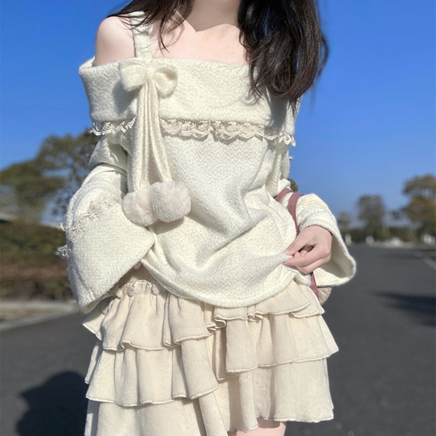 ゴスロリ通販 With U 量産型 セットアップ 2点セット オフショル フリルスカート 夏服