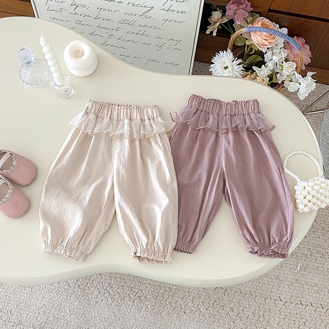 【KID】かわいいフリル付きガールズパンツ