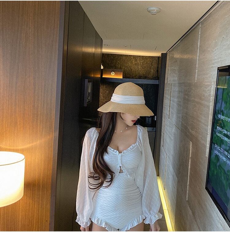 ワンピース水着 プリンセススタイル 小さな胸 パフスリーブ セクシー 水着