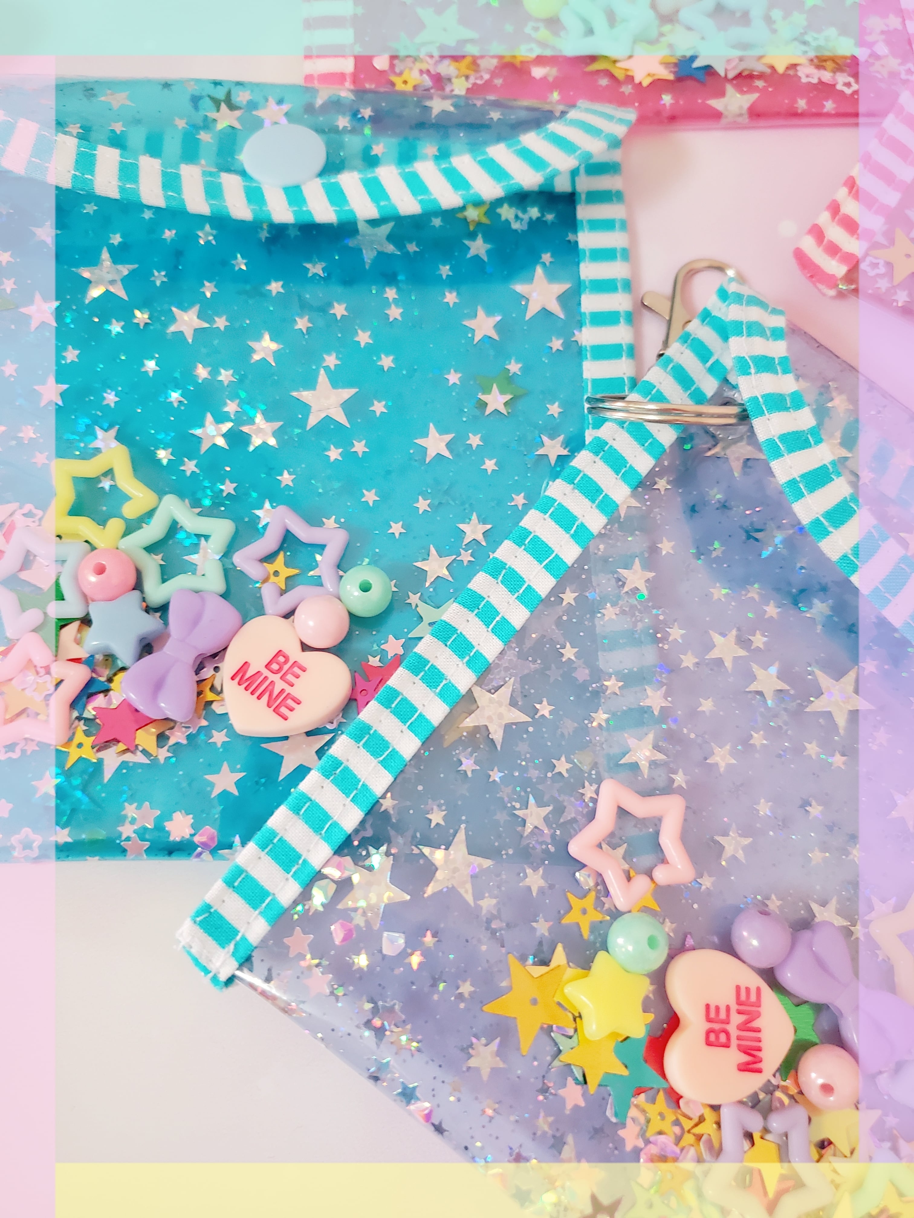 ランドセルポーチ 星ホログラムビニール キラキラ マスクケース ポーチ