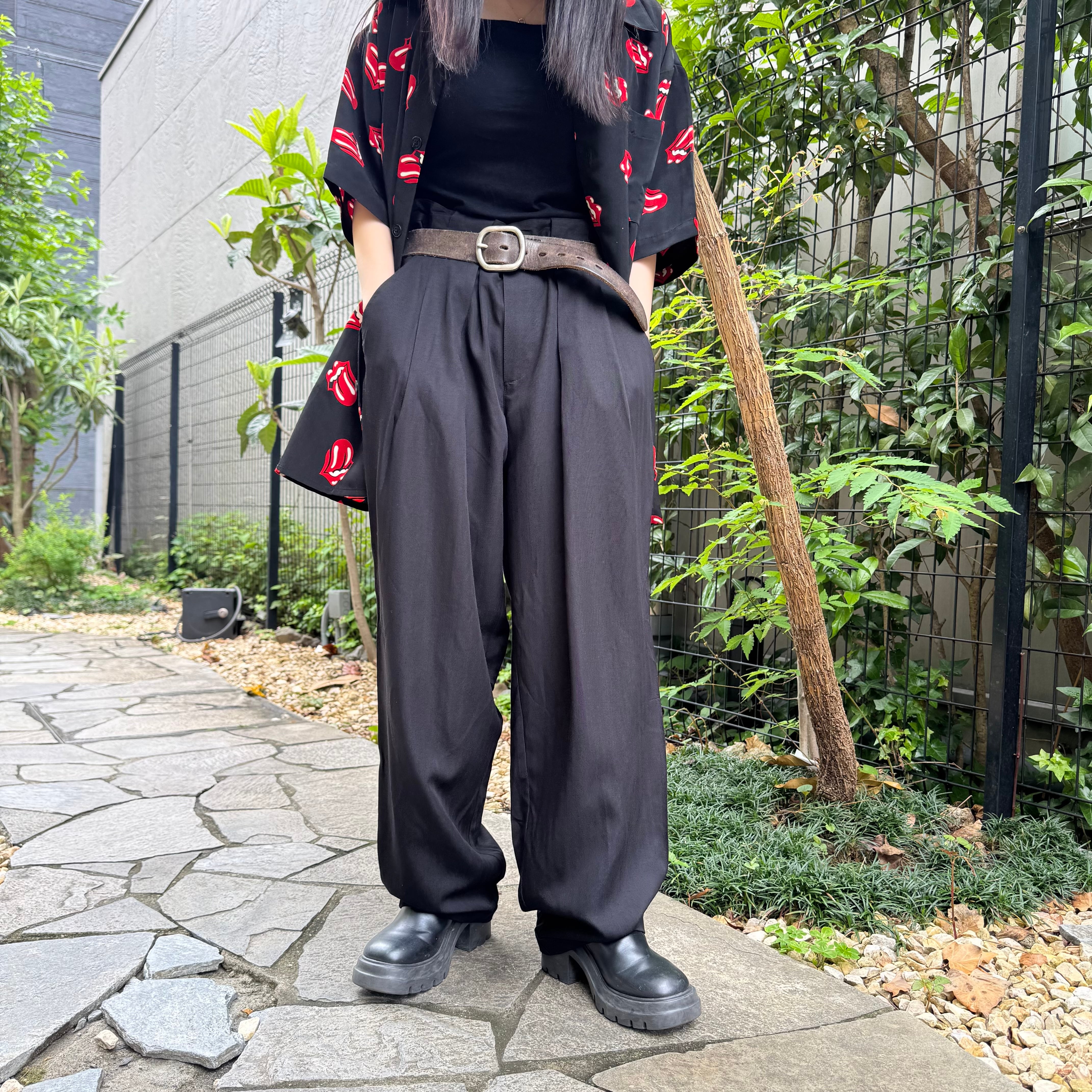 Pian Pucci- 80's〜 Viscose-blend Tuck Slacks | ROOT online