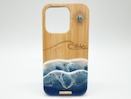 Sun&wave/wood×resin blue wave case(bamboo)