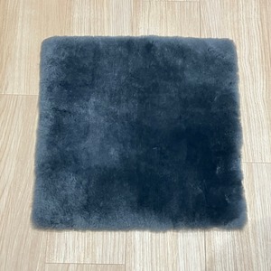 【サンプル品★1点限り】短毛裏地なしクッション ネイビー　40×40cm　