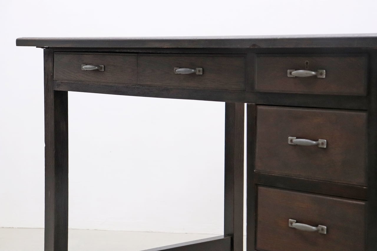 沼津店】レトロ 無垢材 片袖机 作業台 PC デスク 書斎 展示台 飾り台