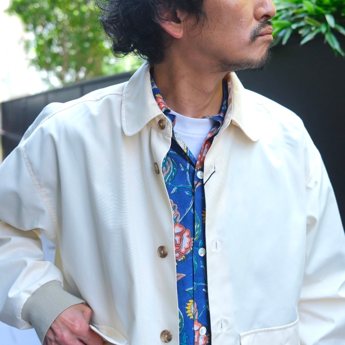 KENNETH FIELD(ケネスフィールド) /DRIVING JACKET 65/35 -OFF WHITE