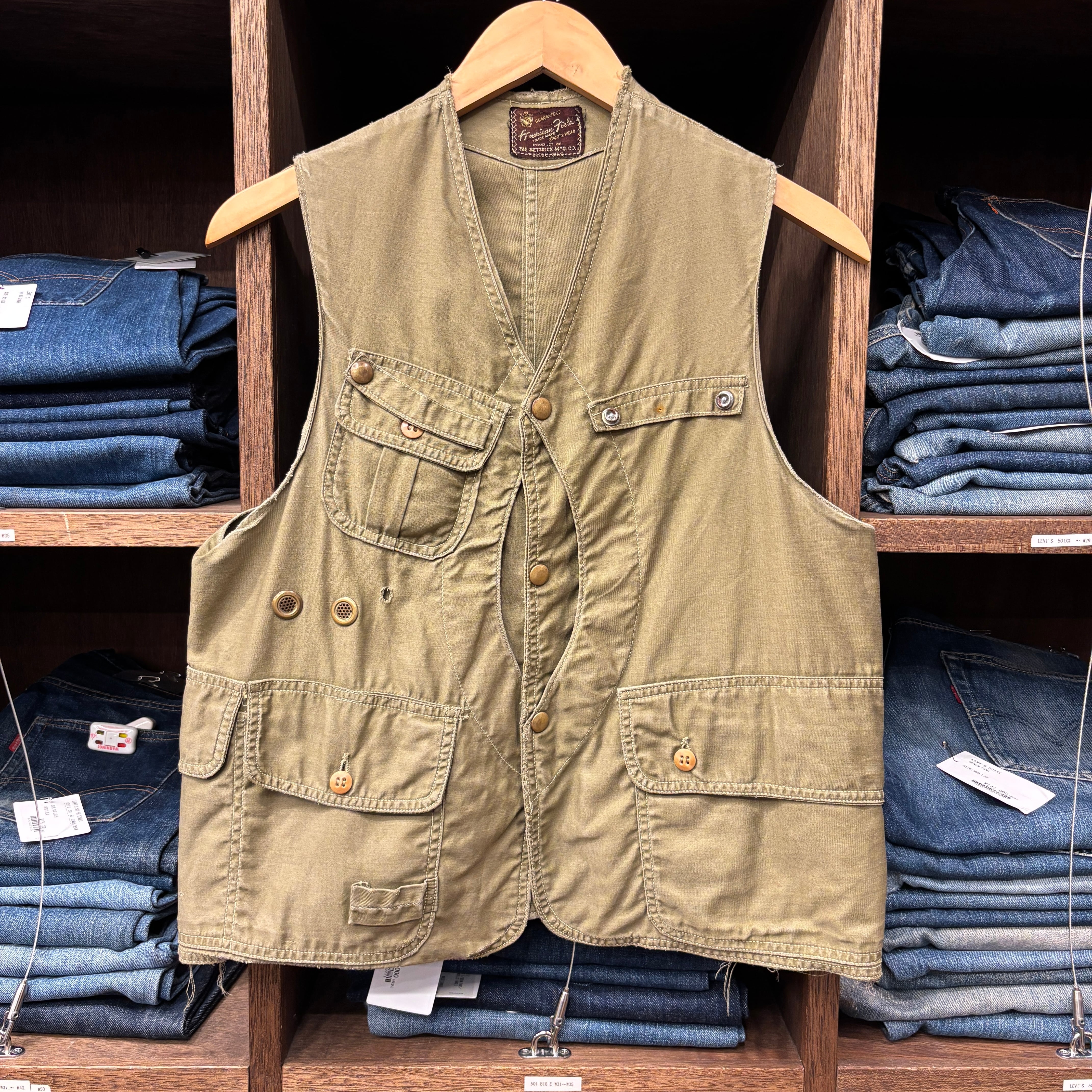 ①1940-50s AMERICAN FIELD HALFMOON VEST | safarionline