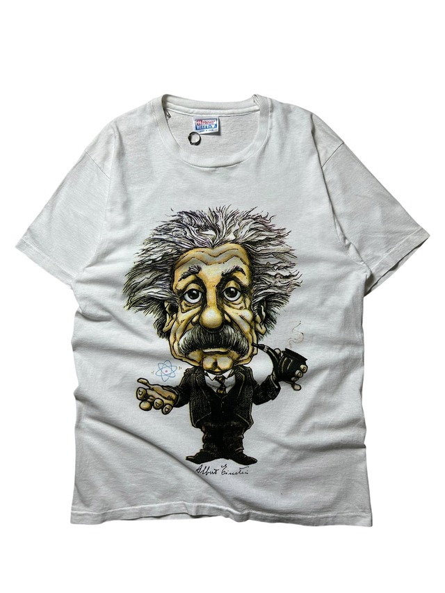 ［90s］Hanes Albert Einstein Caricature Illustration Science Genius Art Graphic T-shirt M
