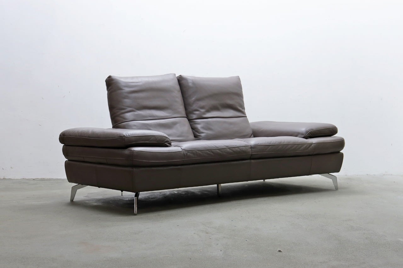 本革 モダン リクライニング 2Pソファ 2シーター ワイド レザー 肘可動