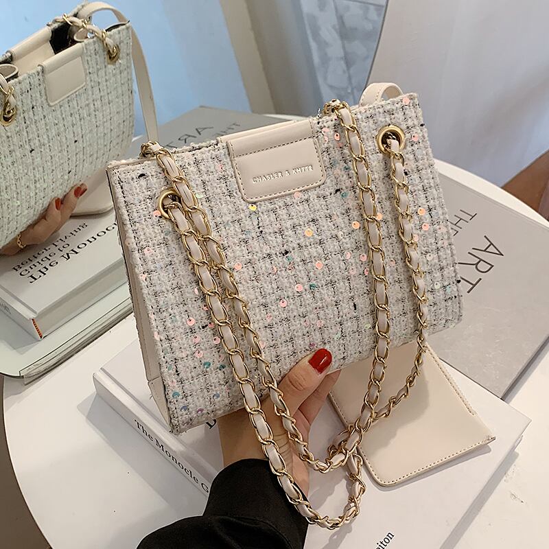 オールマッチレディースウールクロスワンショルダー脇の下の小さなバッグレディース2020人気の新しい流行のファッションチェーンネットレッドメッセンジャーバッグ Tiancai_Wing_Bag1517709