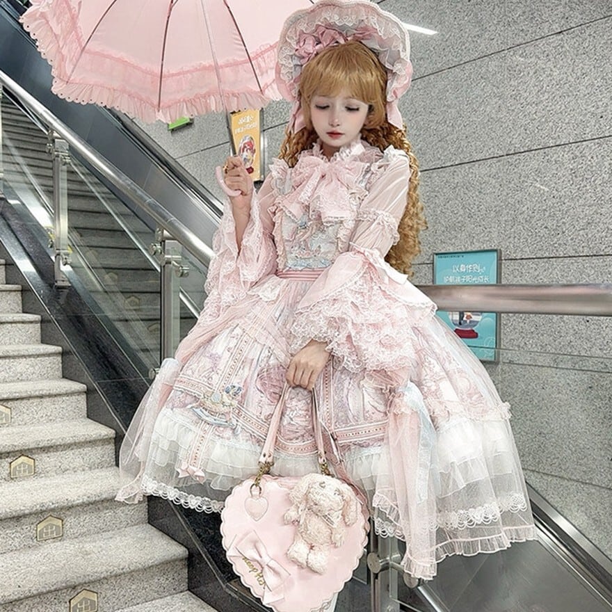 甘ロリ JSK メリーゴーランド刺繍 スウィートロリータ 2色展開｜WithU