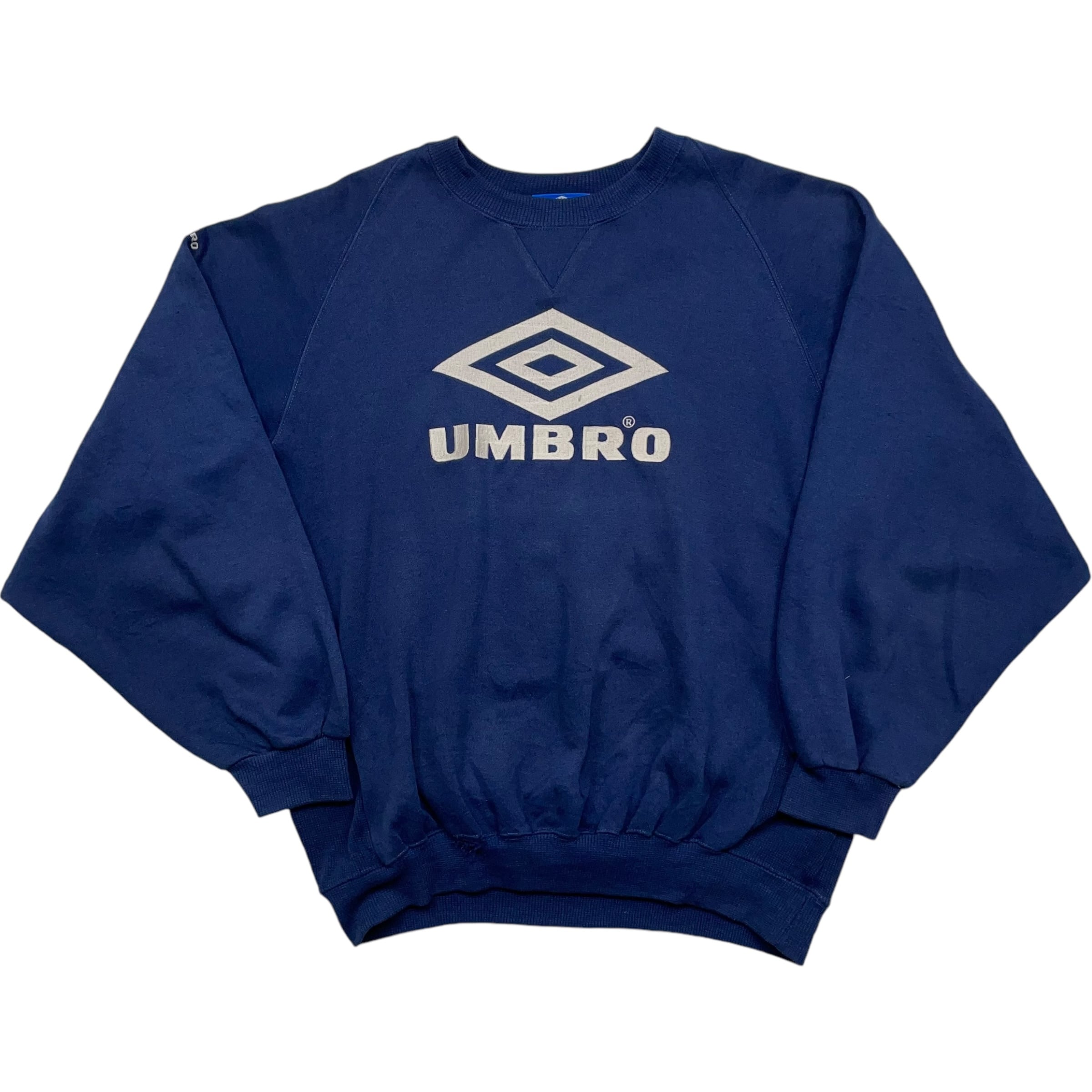 《L》 UMBRO アンブロ ラグラン スウェット 両面刺繍 ネイビー 90年代 vintage no.4528