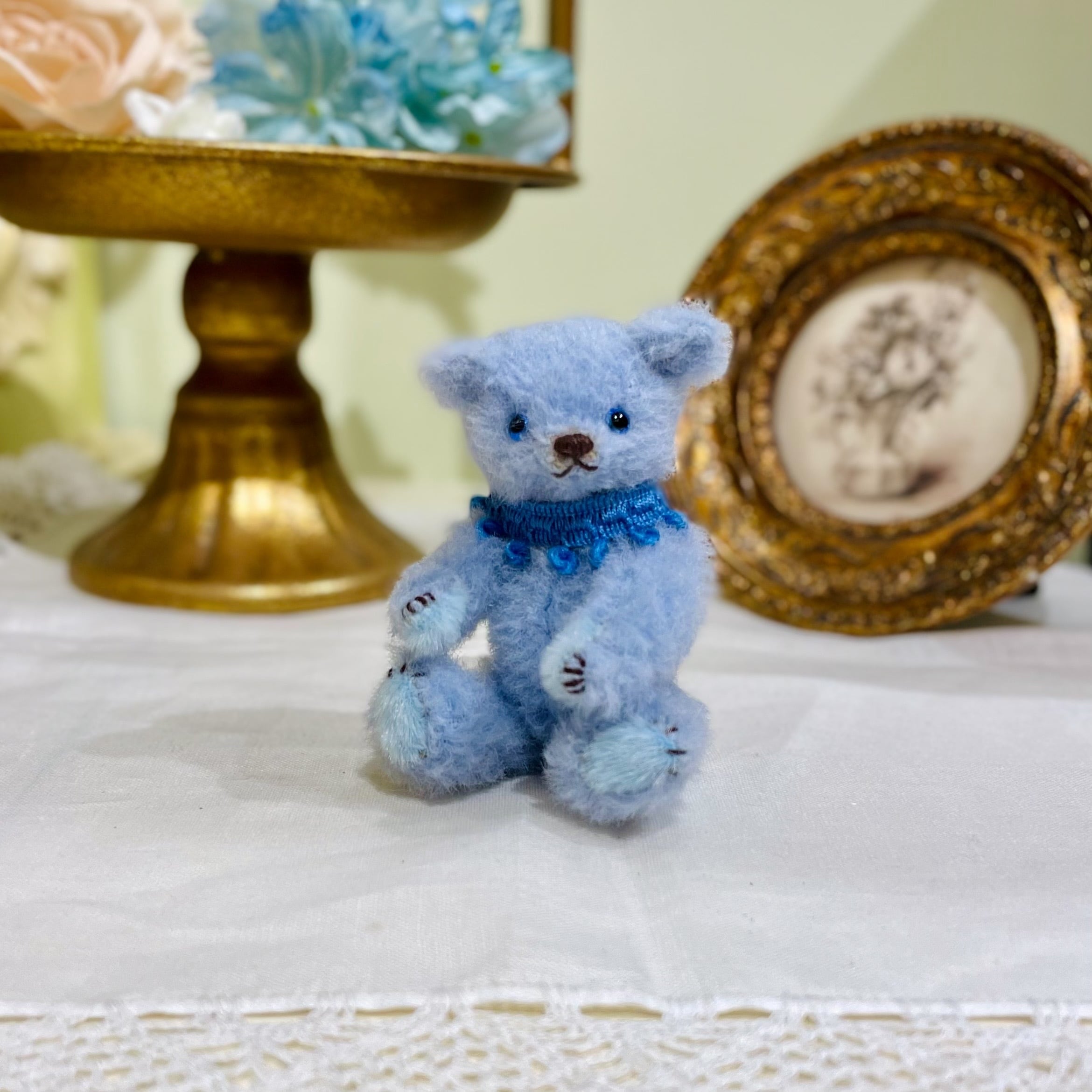 Sold※作家様作品 まつもとようこ テディベア（ミニB 水色） | Bells Room
