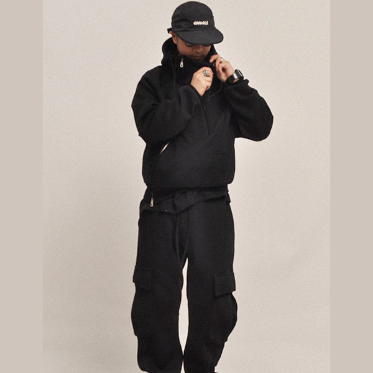 アシンメトリーZIPテックパーカー A2032 - 10