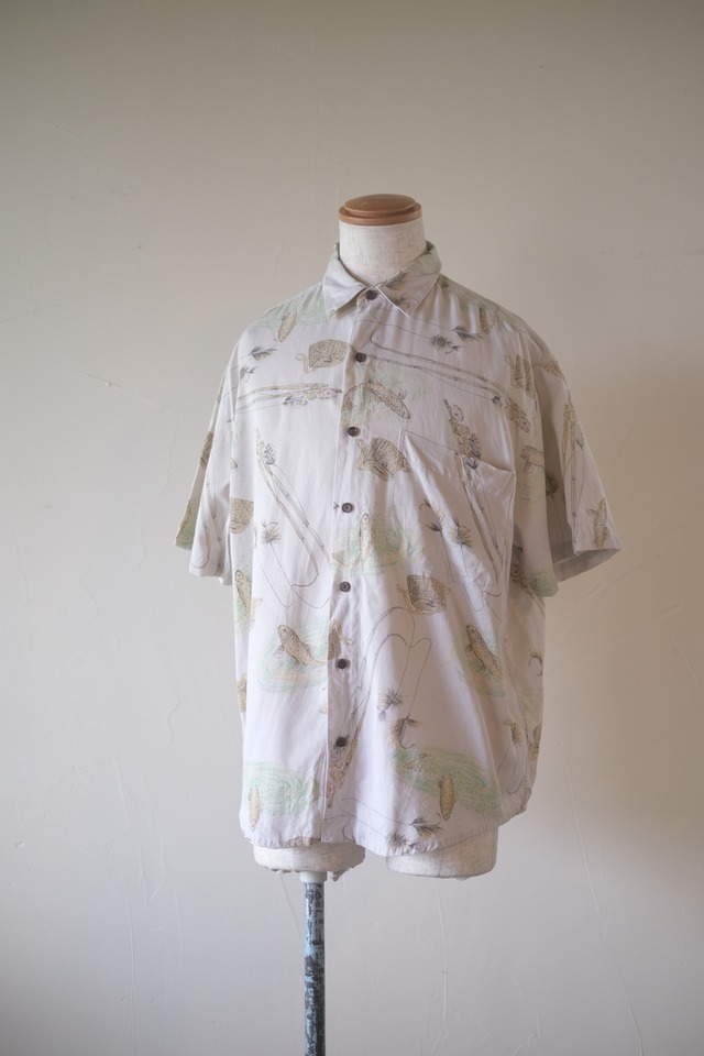 90s Fishing Print Shirt " Banana Republic Safari & Travel Clothing Co."