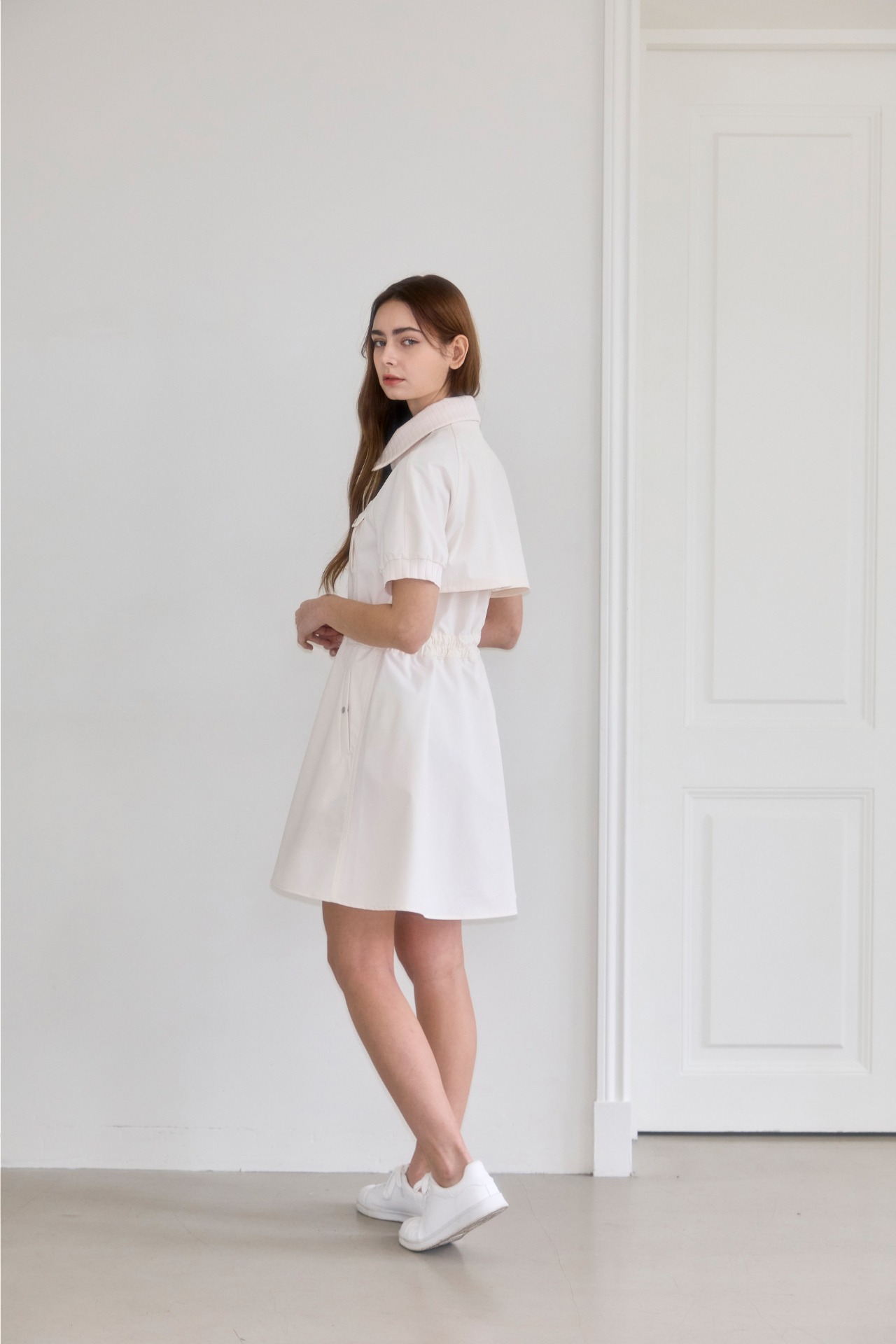 GOXO ゴーエックスオー ポケットレインコートワンピース フリーサイズ クリーム