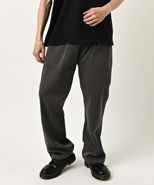 Revertical Single-pleat straight-leg trousers (GRY) RV9365