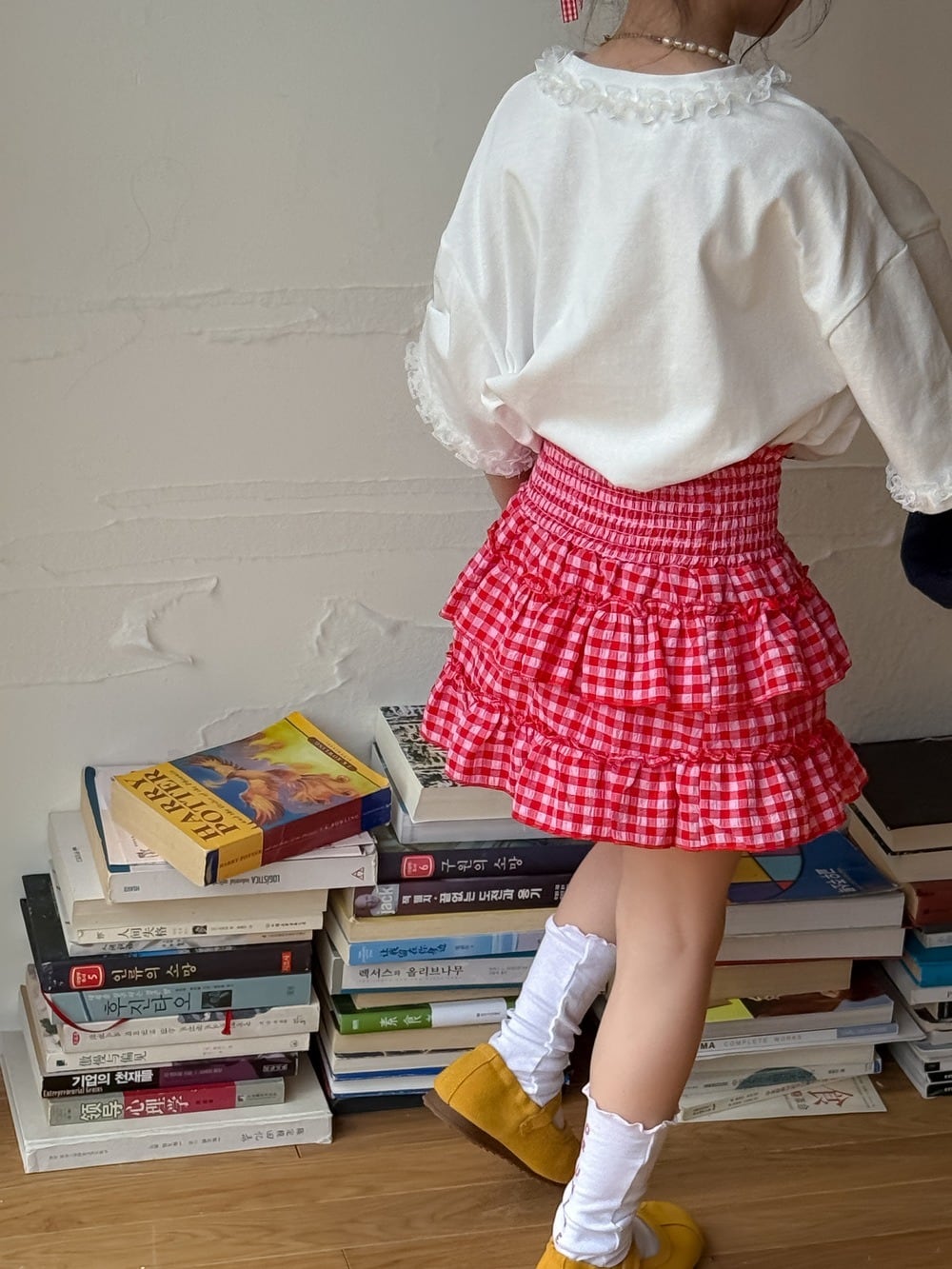 新品　&ellecy　ギンガムキンギョ　金魚　チェック　段々フリル　スカート 新品 &ellecy ギンガムキンギョ 金魚 チェック 段々フリル スカート