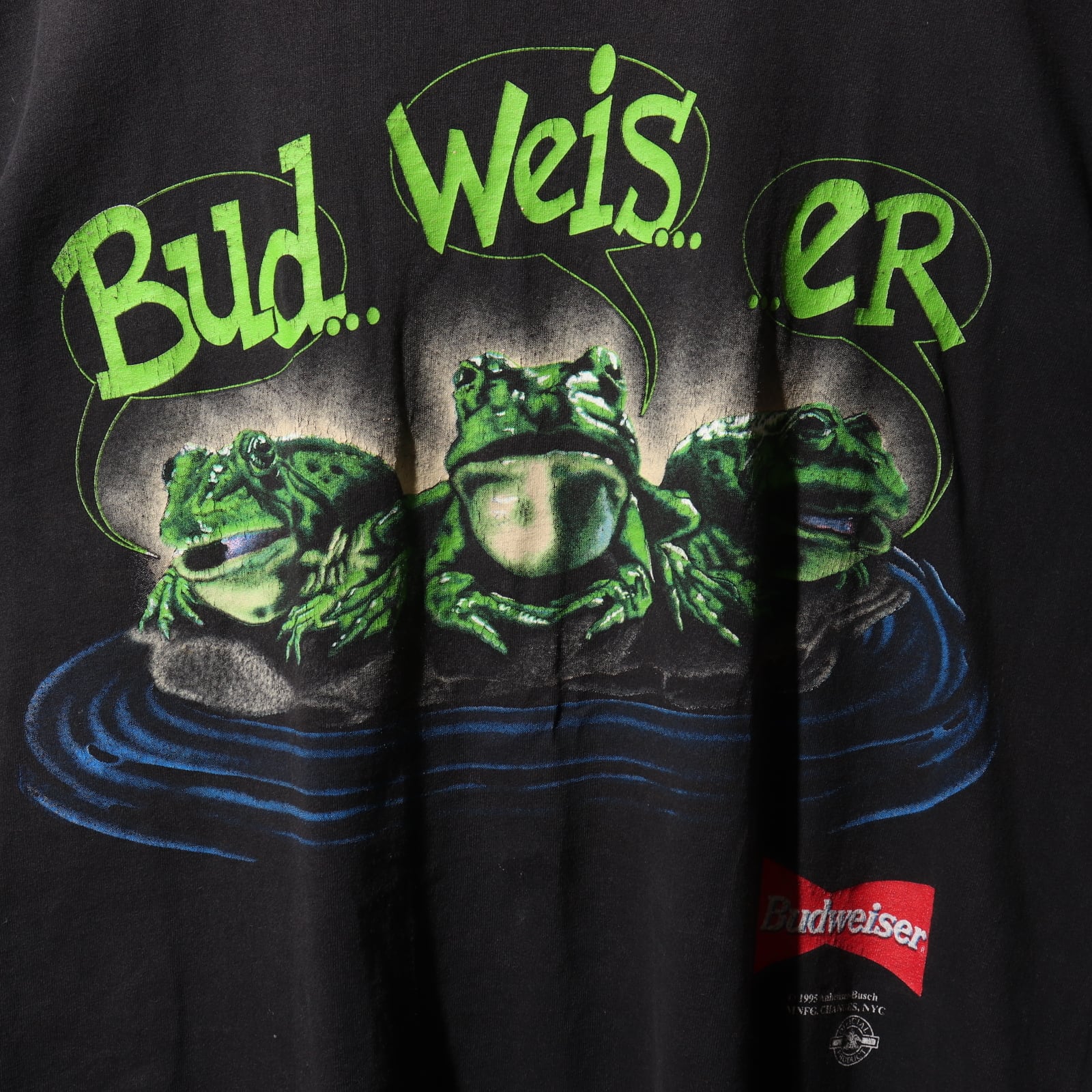 美品 XL 95年 USA シングルステッチ バドワイザー frog Tシャツ 