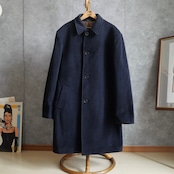 00s MARKS&SPENCER×FRATELLI BALLI wool×cashmere stand fall collar coat made in italy
