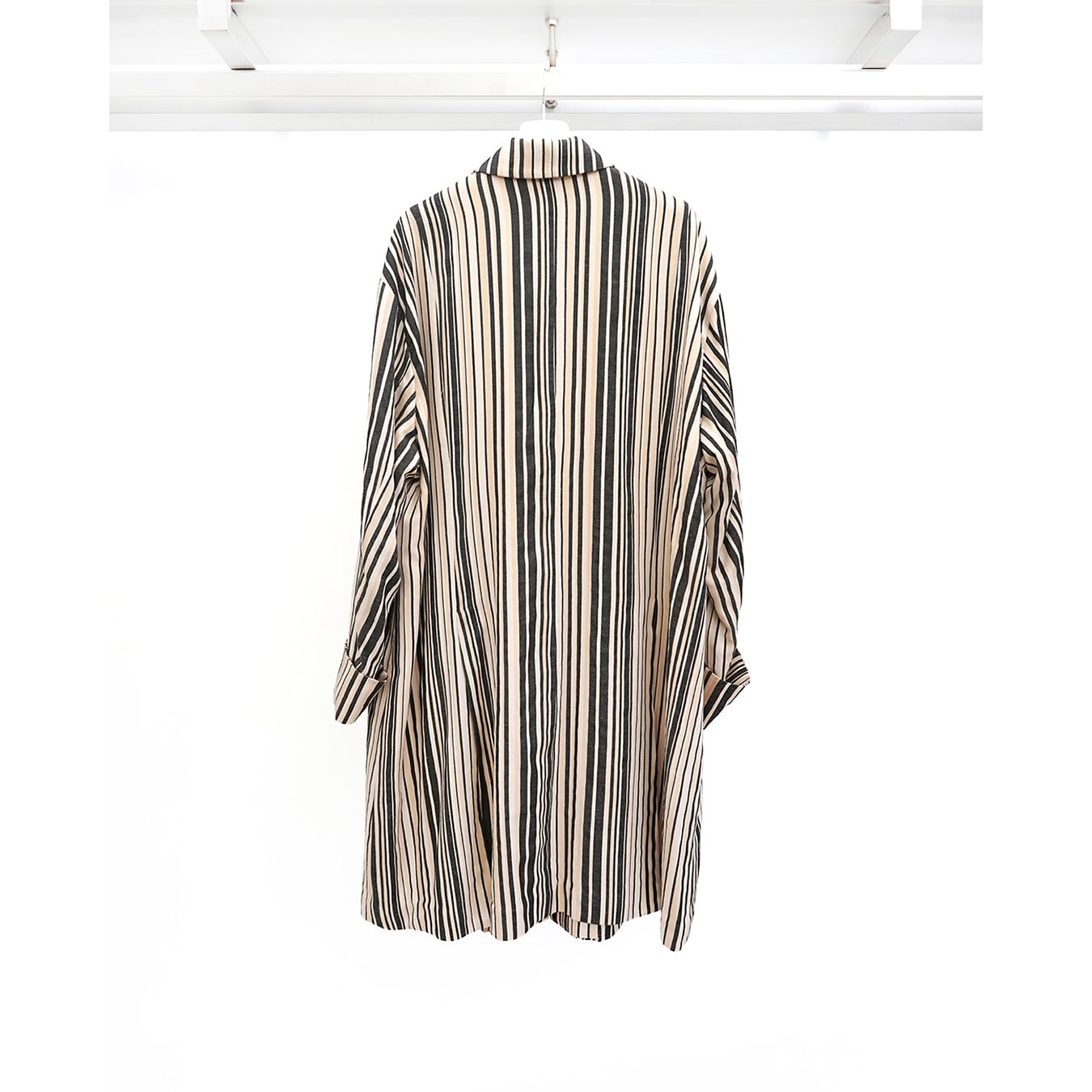 kujaku] (クジャク) C-466-1 Striped Long Chester Coat | Clique