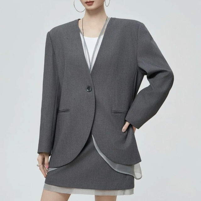 Layered sheer tailored jacket C1325