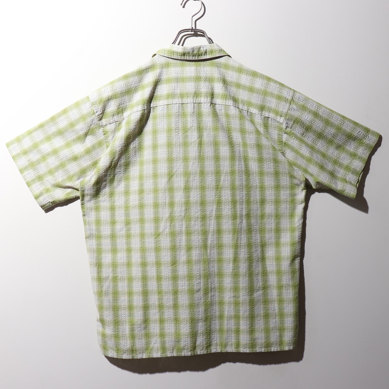 美品 M 06年 モスグリーン オンブレ ストライプ Patagonia パッカーウェアシャツ パタゴニア puckerware shirt シアサッカー