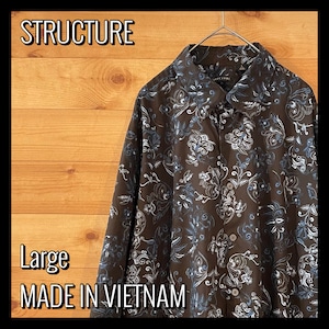 【STRUCTURE】柄シャツ 長袖シャツ アメリカ古着  L