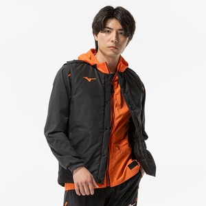 ミズノハイブリッド3WAYジャケット[ユニセックス]32MCD530 Mサイズ サンストーンオレンジ 発熱 撥水 ストレッチ テックフィルブレスサーモ