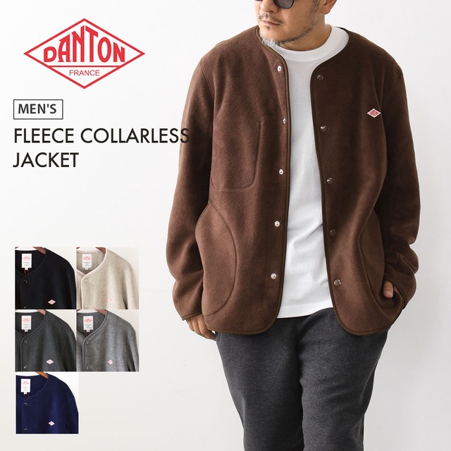 DANTON [ダントン] M FLEECE COLLARLESS JACKET [JD-8939] フリースカラーレスジャケット・フリースジャケット・アウター・メンズ・男性用・MEN'S [2026AW]