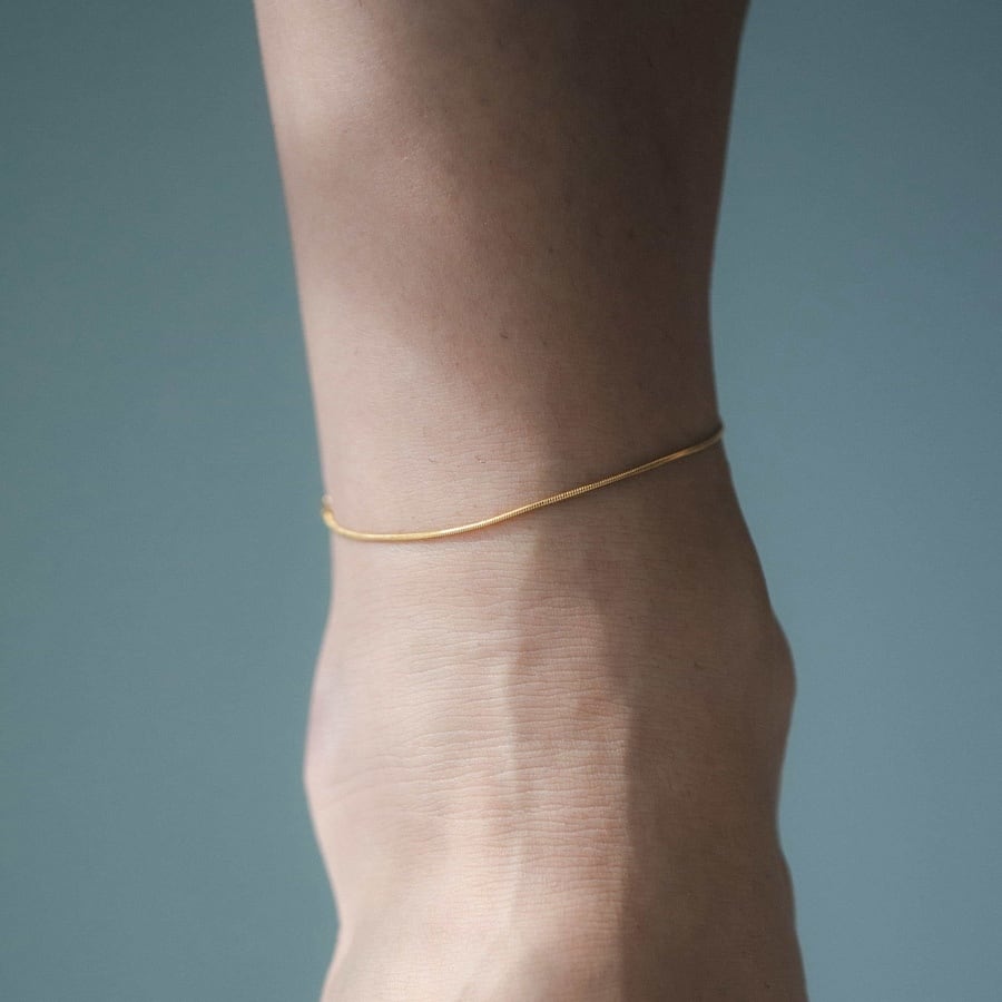 thin snake anklet (gold) #a5 | garcia