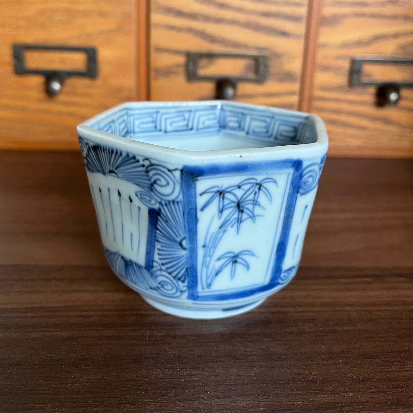 初期伊万里に近い時代 古伊万里染付六角向付（1客・バラ売り）no.A