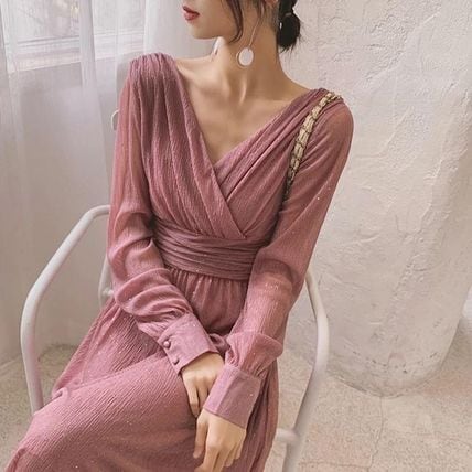 ドレス ワンピース パーティードレス フレンチドレス シフォン