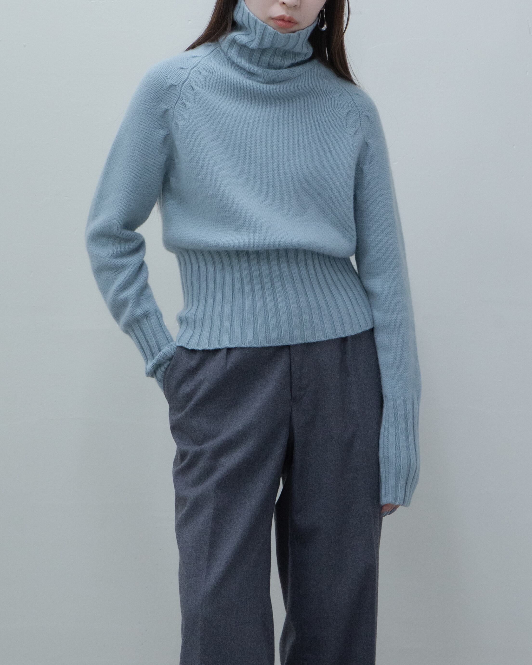 1990s high neck cashmere knit sweater