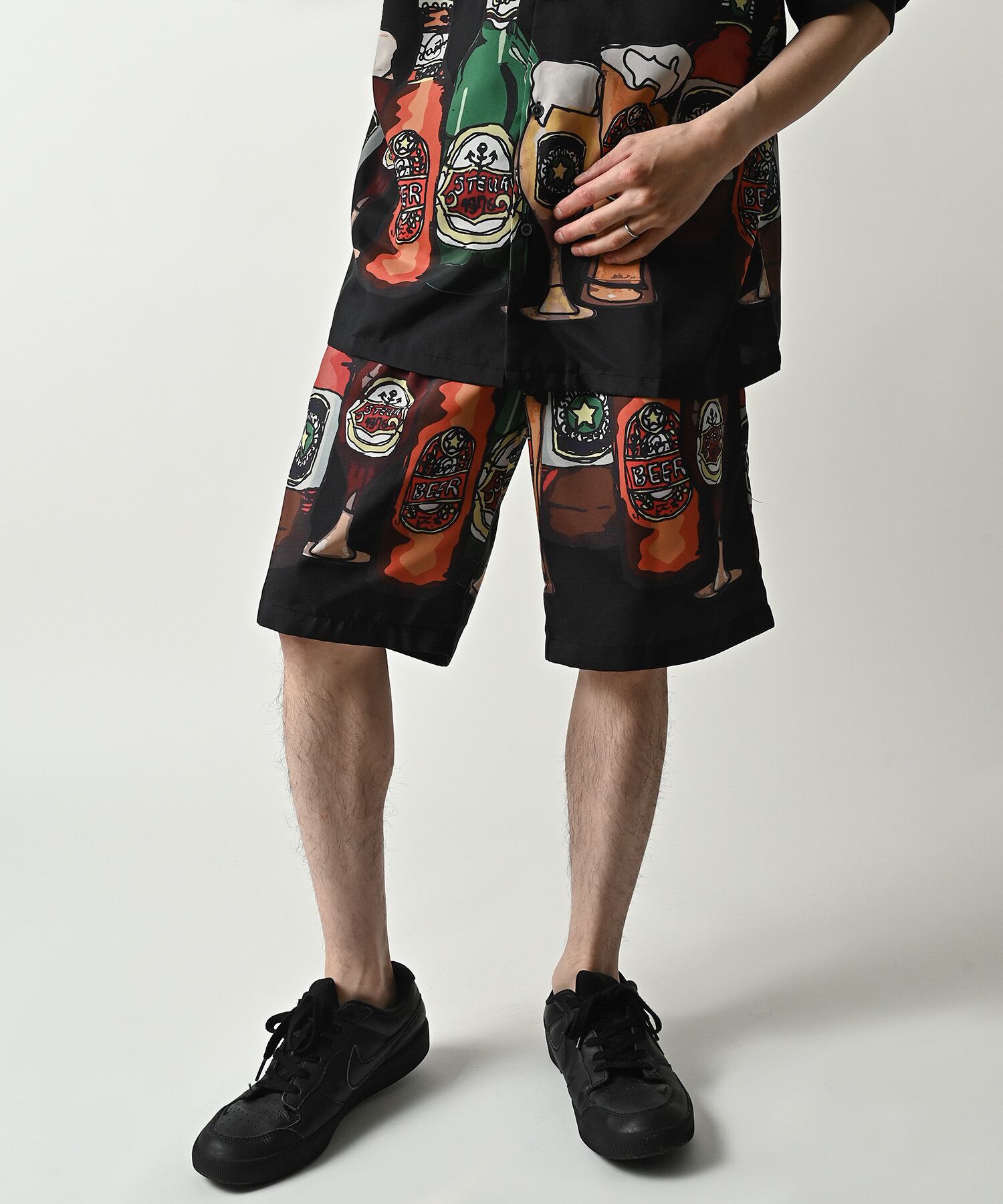 ATELANE Big Beer Print Short Pants (BLK) 25A-18092