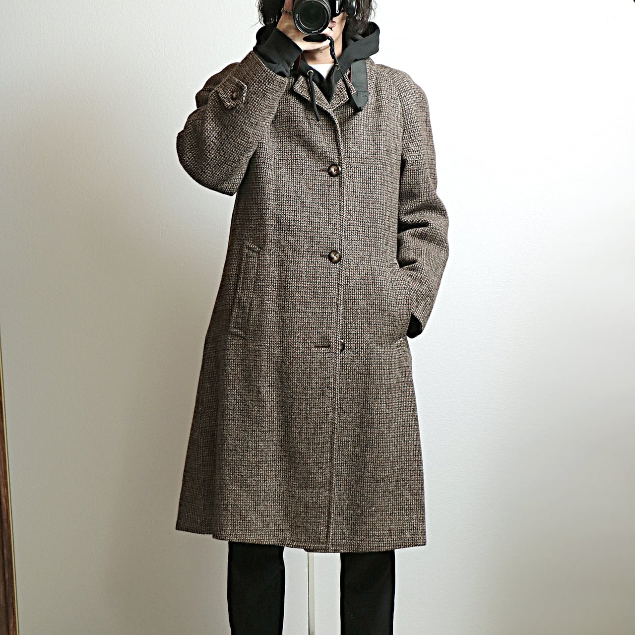 70s Plymouth of Boston Harris tweed ハリスツイード ロング コート used 古着 | khaki select  clothing powered by BASE