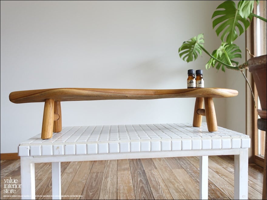 チーク無垢材 マルチラック70.5cm 飾り台 キッチンラック ディスプレイトレイ ロングトレイ 什器 送料込 世界三大銘木