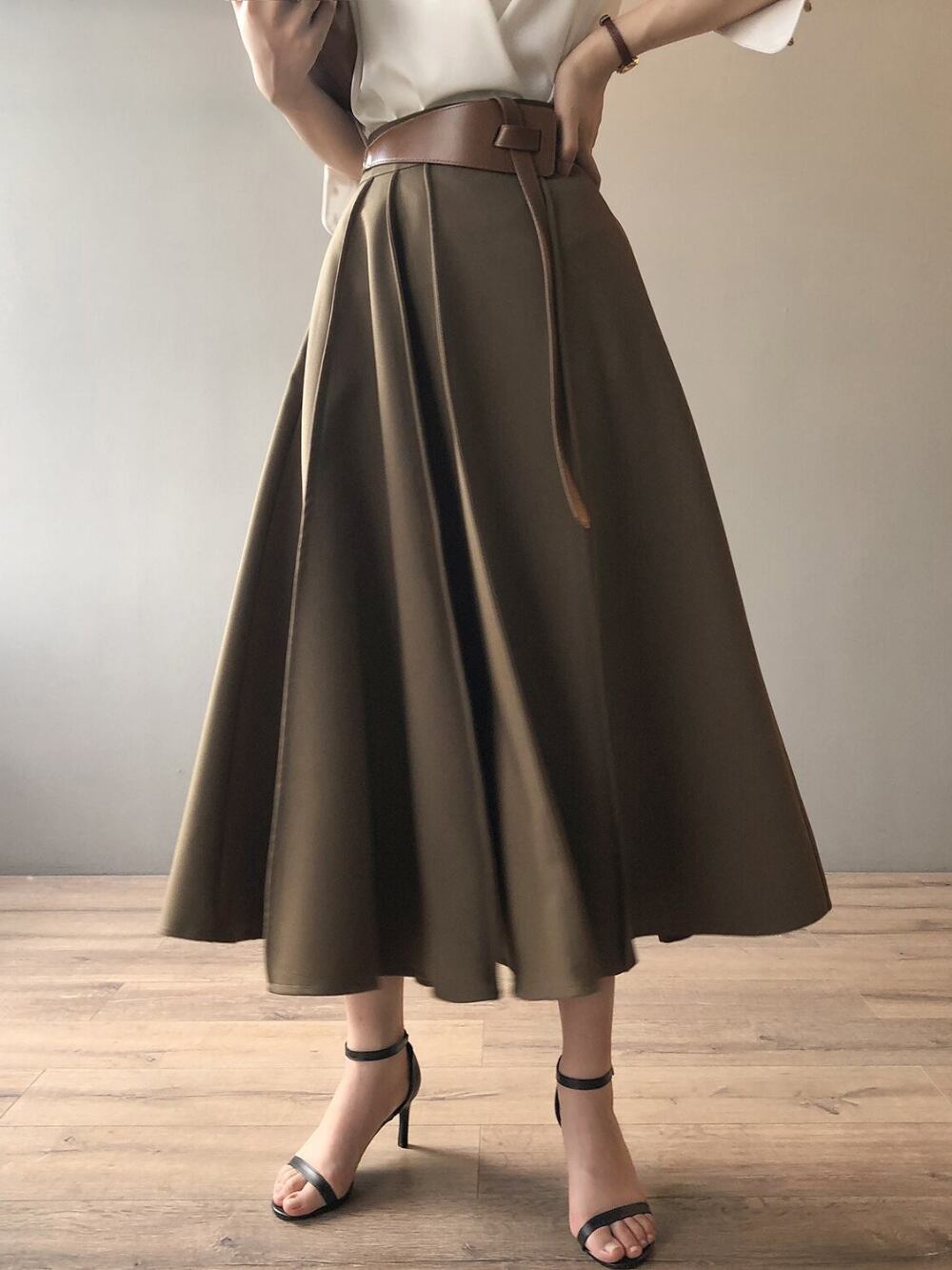 (2color)Aラインタックスカート