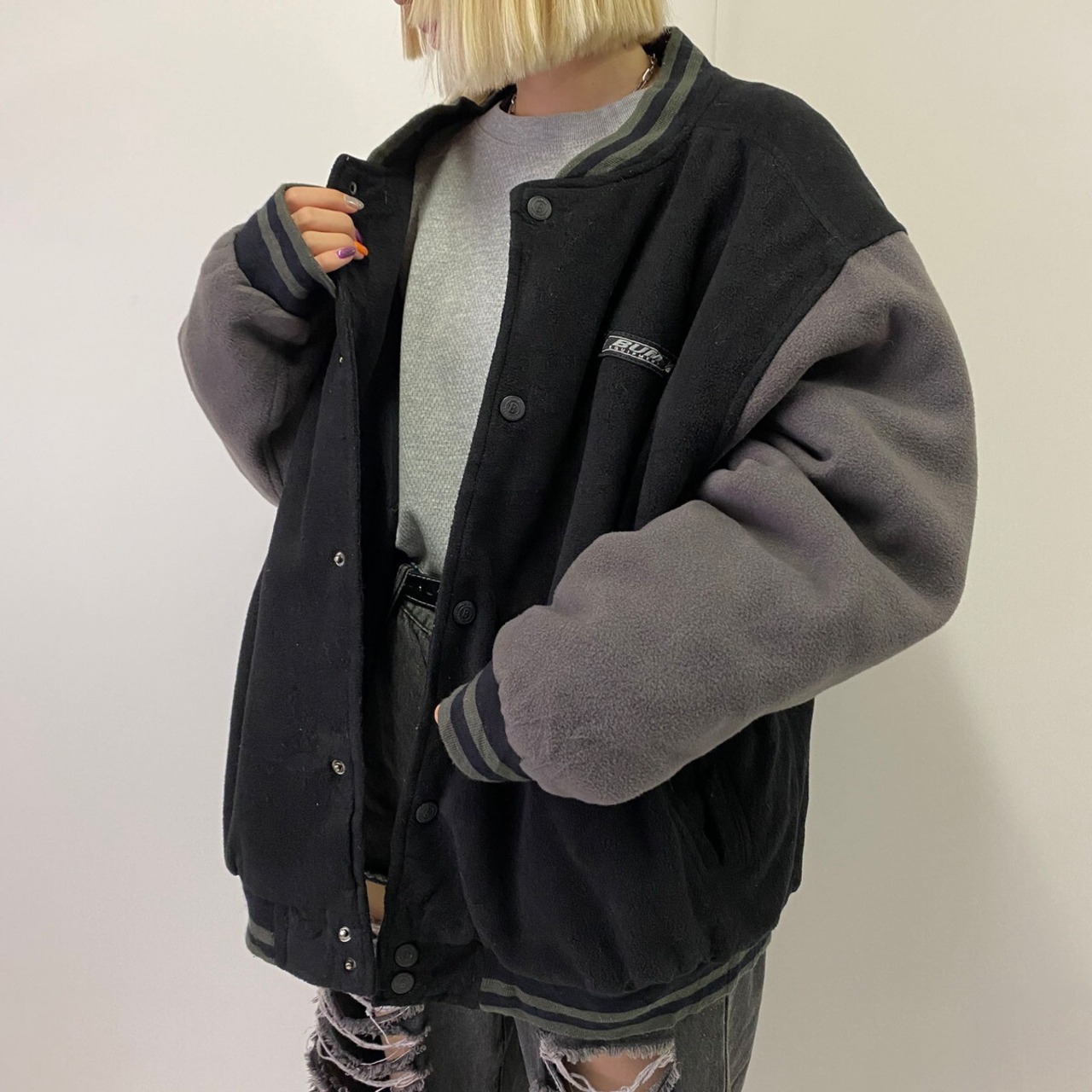 B.U.M EQUIPMENT フリーススタジャン バーシティジャケット メンズXL 