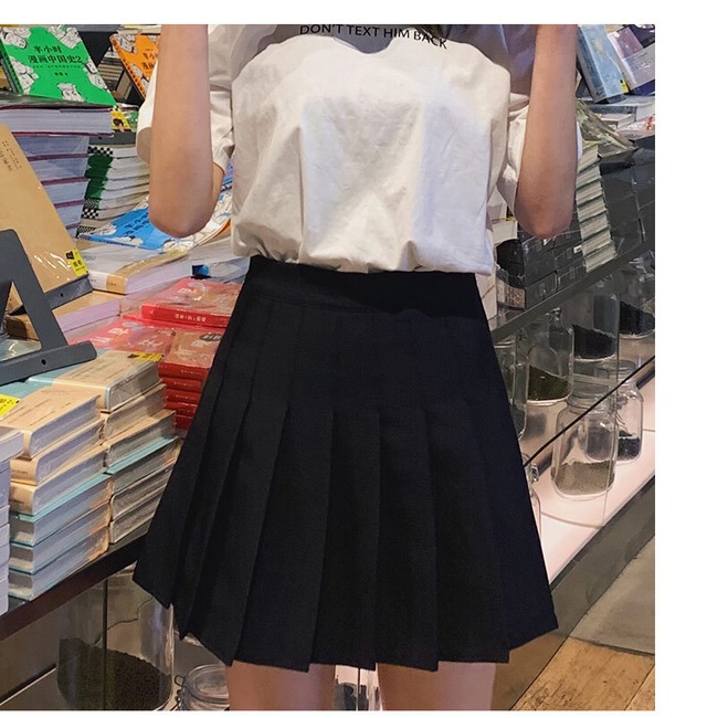 21 学生 休日 韓国 ファッション 春  台形スカート かわいい ハイウエスト カジュアル 可愛い ショート