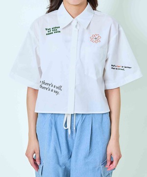短丈刺繍シャツ