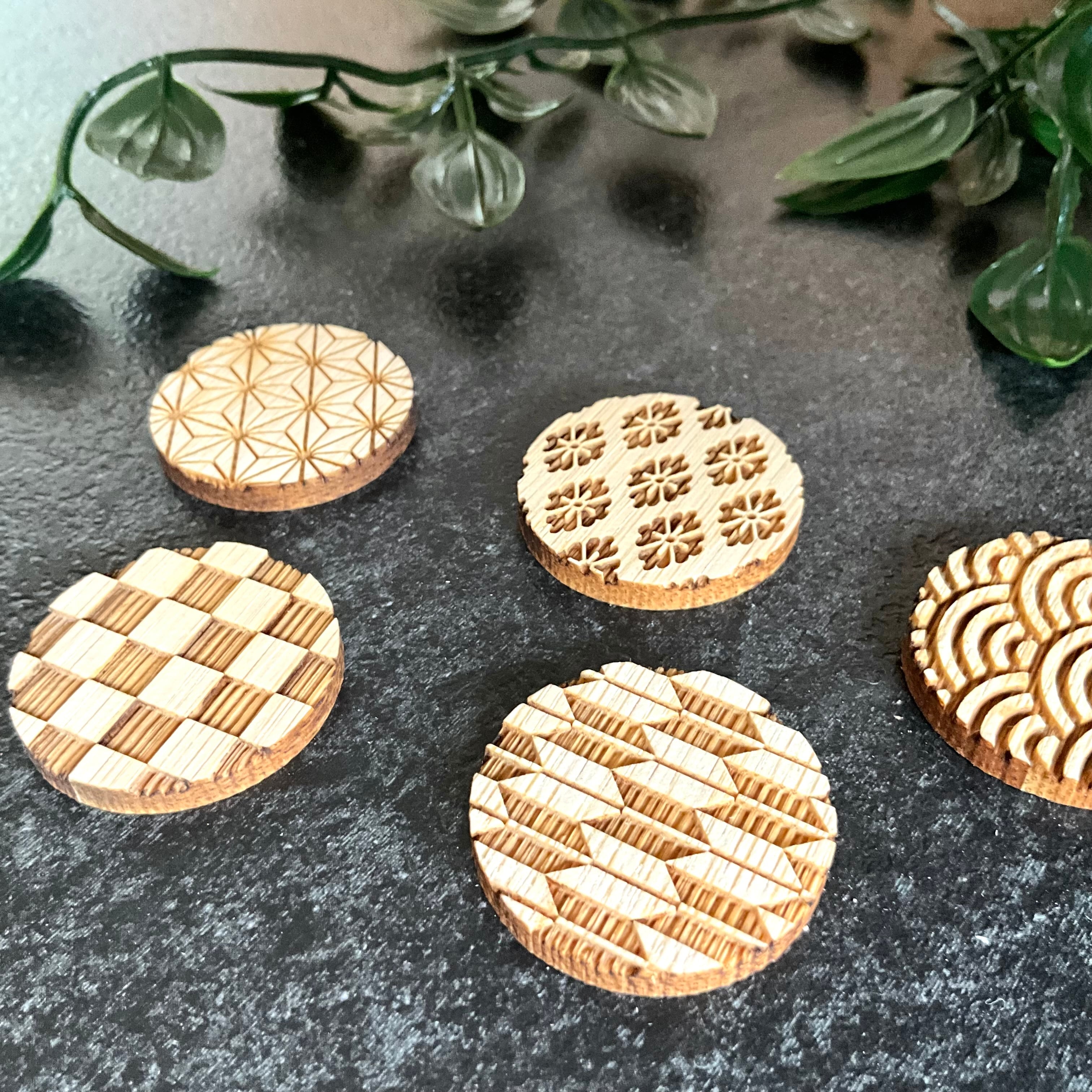 和柄の竹製ヘアゴム 丸 レーザー彫刻 | 竹専門店のBambooFam. バンブー