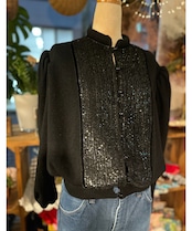 【送料無料】80's Austria puffsleeve sequins cardigan