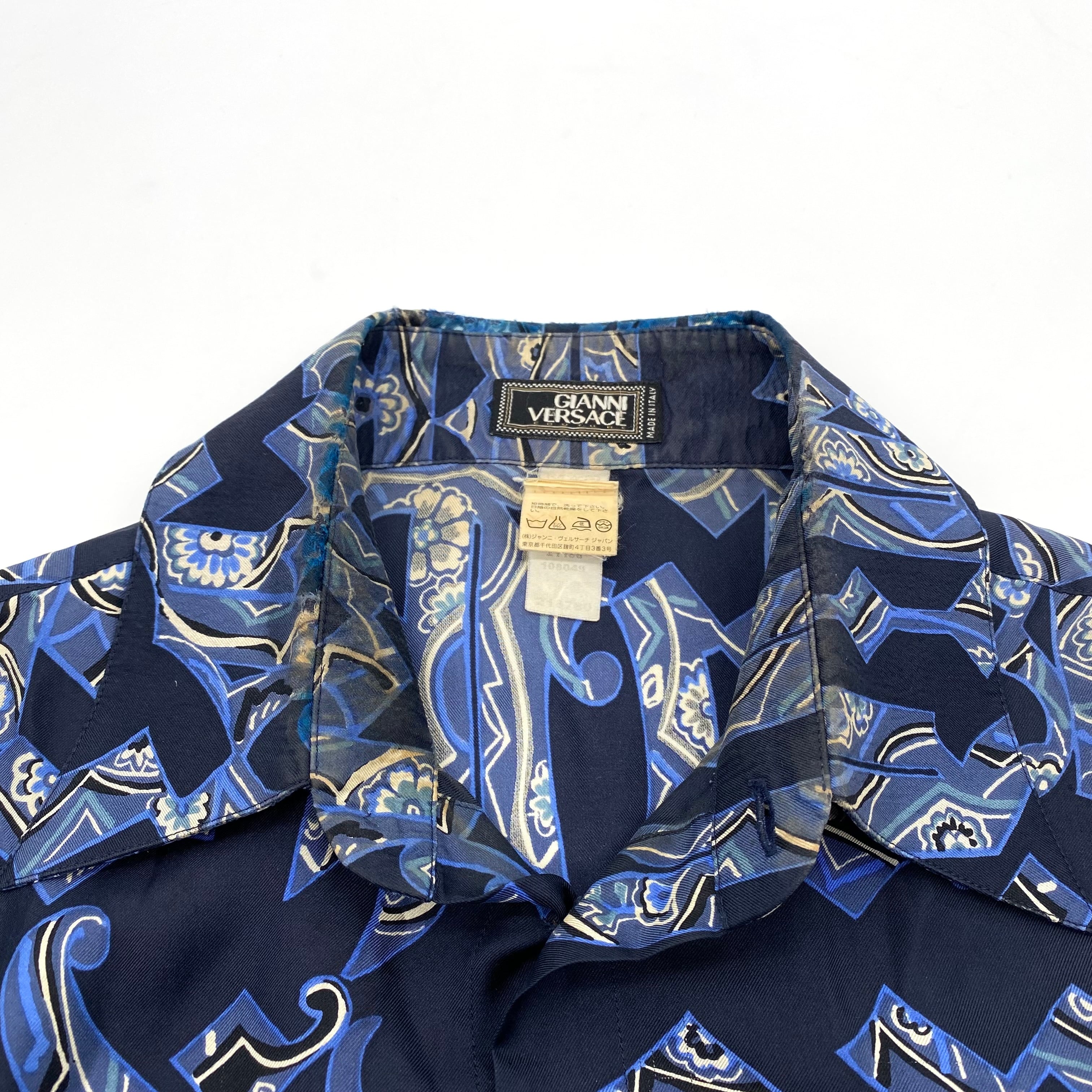 Versace Long Sleeve Open Collar Aloha Shirt Size 48 / ヴェルサーチ