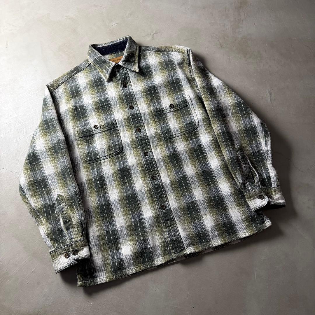 90-00s St.JOHN'S BAY Ombre Flannel Shirt