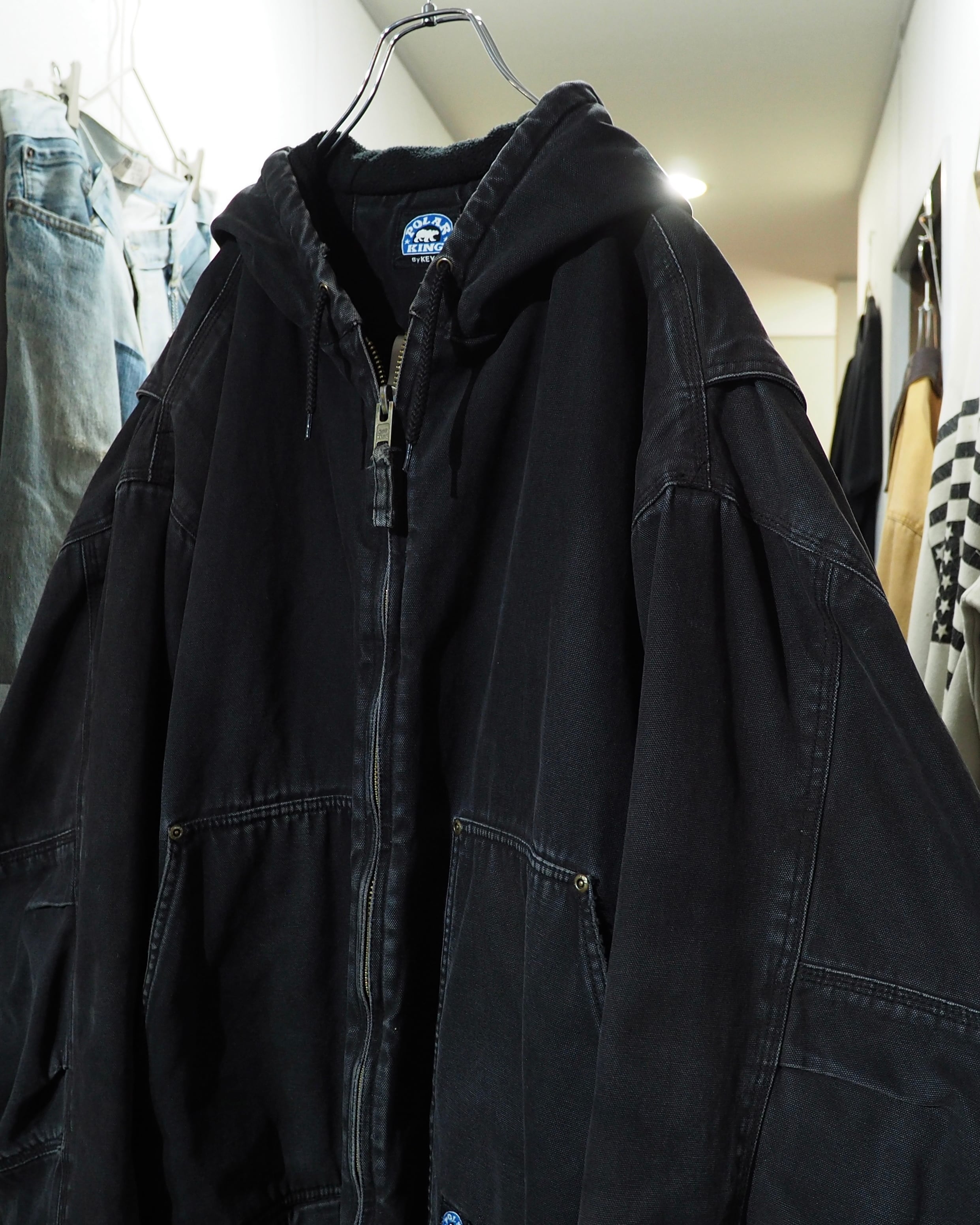 " Special - 墨黒 " Beautiful Fade × Aging Vintage Loose Active Jacket