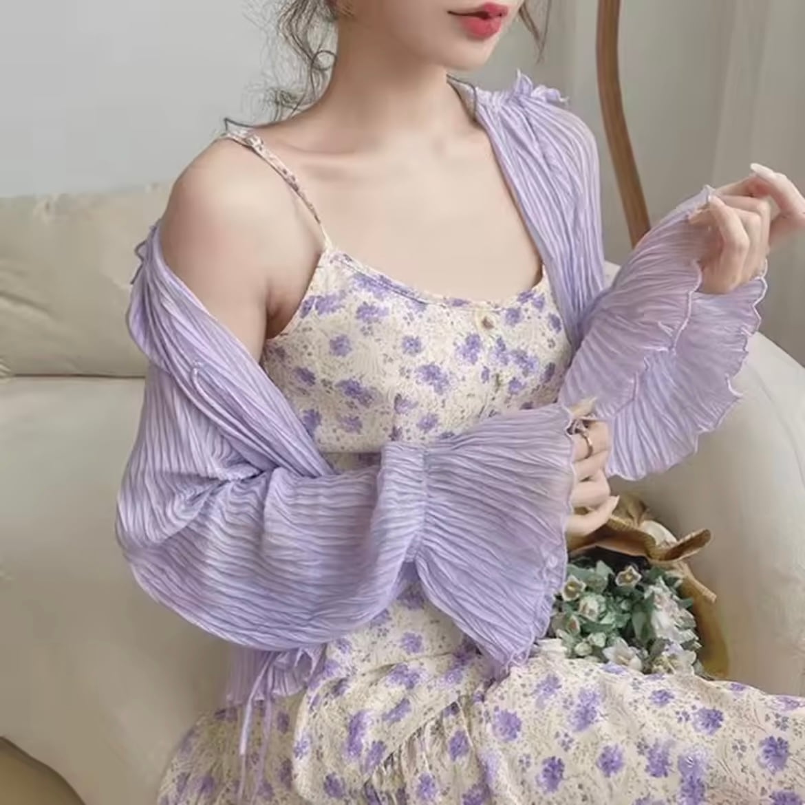 シフォンシアーカーディガン